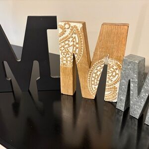 Decorative Letter Set in Black, Brown, and Silver